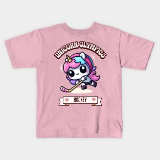 Hockey Unicorn Olympics 🏑🦄 - Stick Skills & Cuteness! Kids T-Shirt